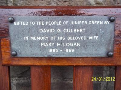 Refurbished park bench in Lanark Road